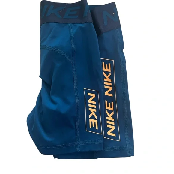 NWOT Nike Pro Dri Fit 3” Athletic Running shorts navy blue orange small - Picture 8 of 15